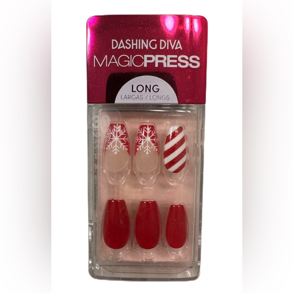 Long Dashing Diva Christmas nails